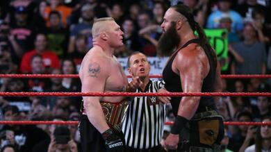 Brock Lesnar vs Strowman Wwe HD Wallpaper