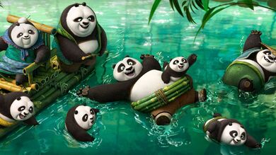 Cartoon Panda in Water