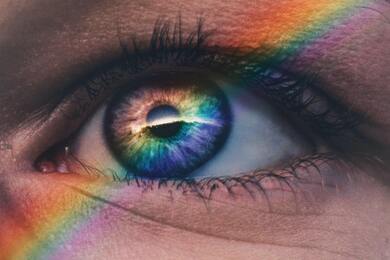 Creative Rainbow in Girl Eye