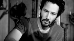 Actor Keanu Reeves Black And White Photo