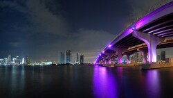 Bridge at Night in Miami City of Florida