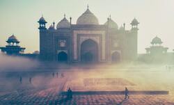 Fog Weather and The Taj Mahal Photo