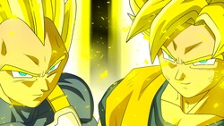 Goku and Vegeta in Dragon Ball Cartoon Photo