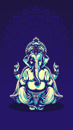 Lord Ganesha Mobile Blue Background Wallpaper