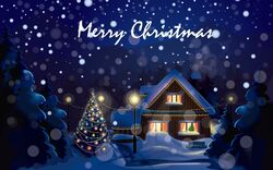 Merry Christmas Home Decoration Blue Background