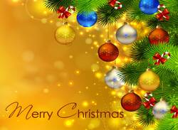 Merry Christmas Yellow Background Pics