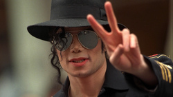 Michael Jackson Showing Victory Sign