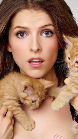 Model Girl With Kitten