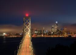 Night Bay Bridge Cityscape Photo