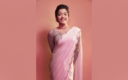 Rashmika Mandanna in Pink Saree