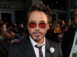 Stylish Actor Robert Downey Jr Wearing Red Sunglasses