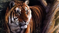 Tiger Oil Painting 4K