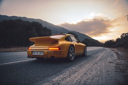 Vintage Yellow Porsche
