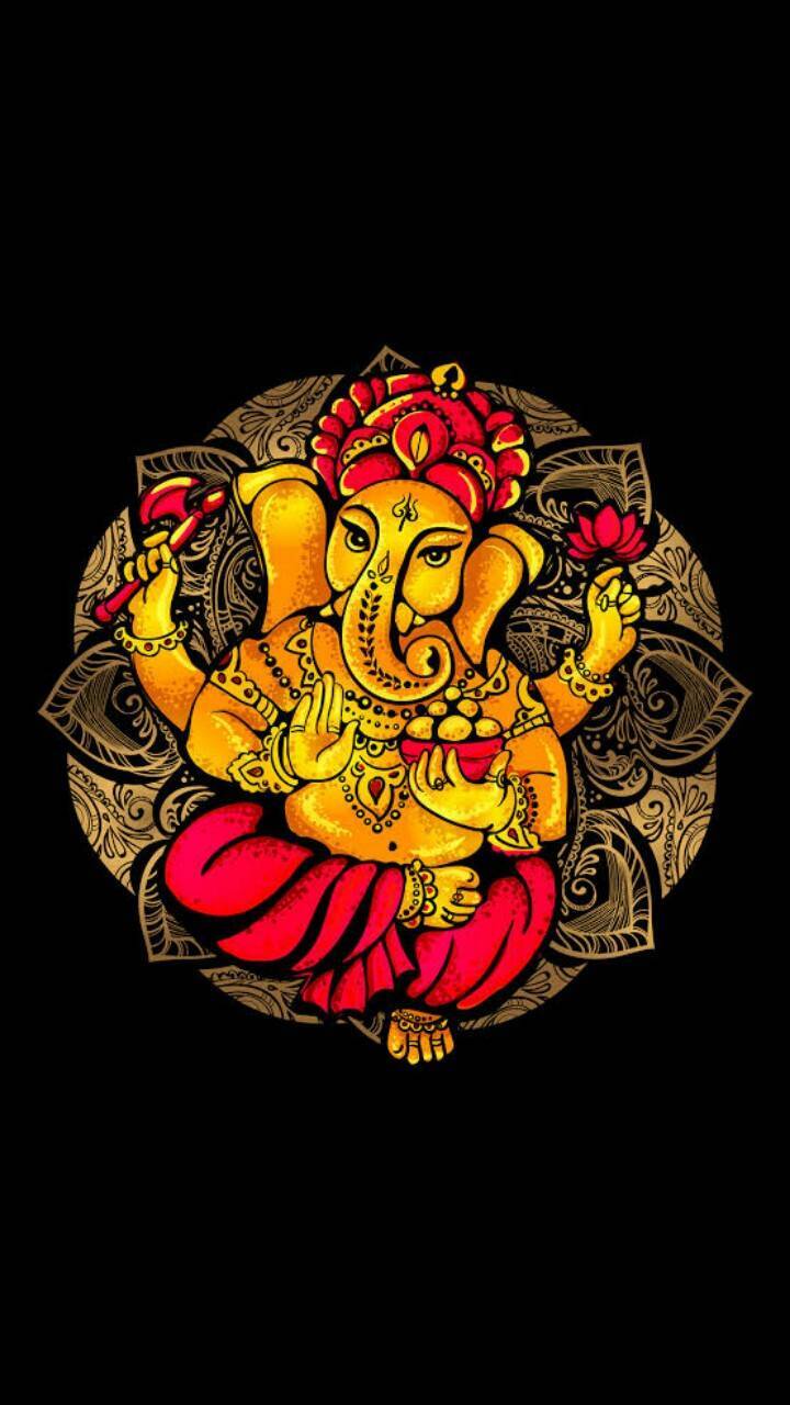 Lord Ganesha with Black Background | 720x1280 resolution wallpaper