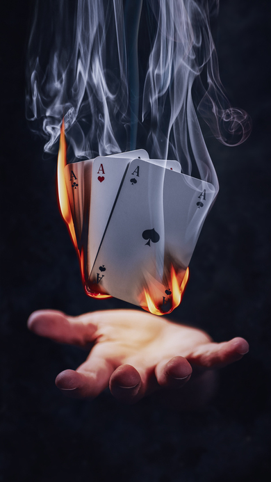3D Fire Playing Card Creative Pics