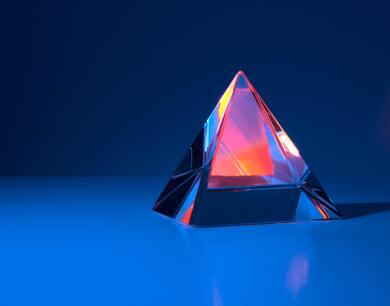 3D Glass Colourful Pyramid