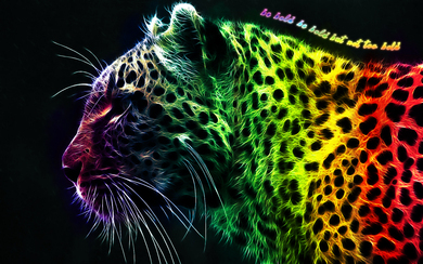 3D Rainbow Leopard Art