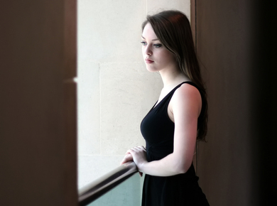 A Girl in Magnificent Black Outfit