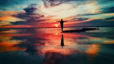 A Man Enjoying Nature View