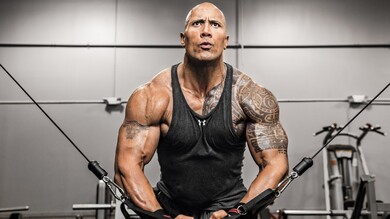 Actor Dwayne Johnson During Exercise