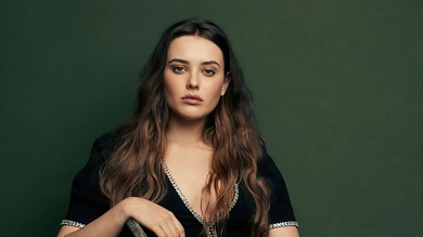 Actress Katherine Langford in Black Top 4K