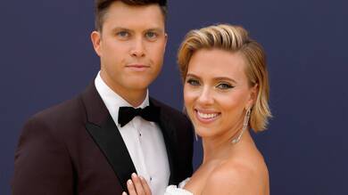 Actress Scarlett Johansson With Colin Jost