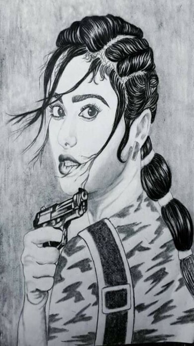 Adah Sharma Pencil Scratch Photo