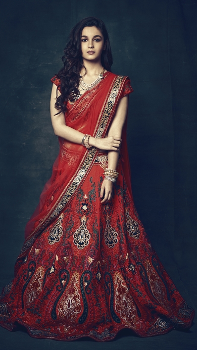 Alia Bhatt in Red Indian Saree