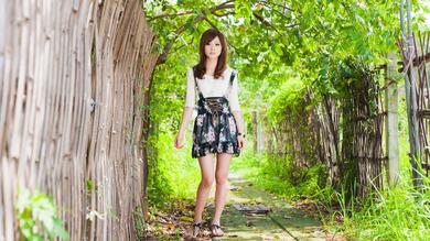 Beautiful Girl in Nature Street