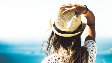 Beautiful Lady Go To Sea In Season Summer