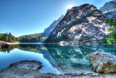 Beautiful View of Lake and Mountain