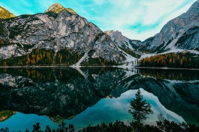 Beautiful View of Mountains and Lake Nature