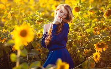 Beauty of Girl in Garden