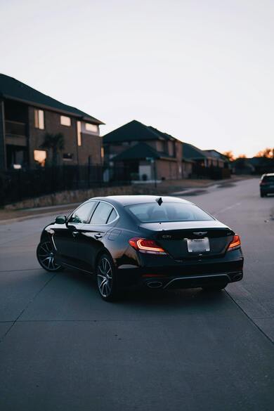 Black Mercedes Benz Sedan Car on Road Mobile Wallpaper