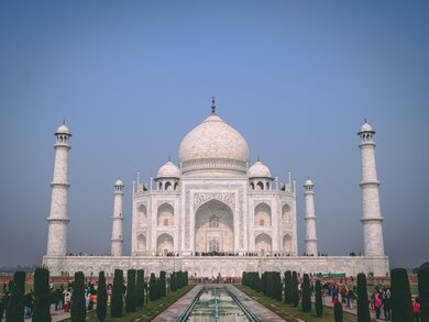 Blue Skies Over The Taj Mahal
