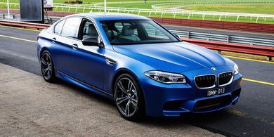 BMW Blue Sedan Car