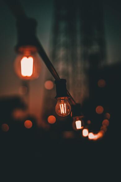 Bulb Light at Night Bokeh Photography