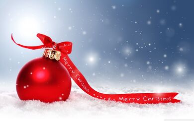 Christmas Decoration Red Ball Background Wallpaper
