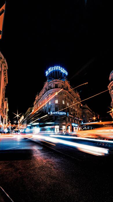 City at Night Time lapse Photo