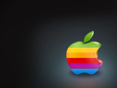 Colorful Apple Logo with Black Background