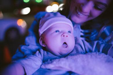 Cute Baby Boy at Night Face Expression