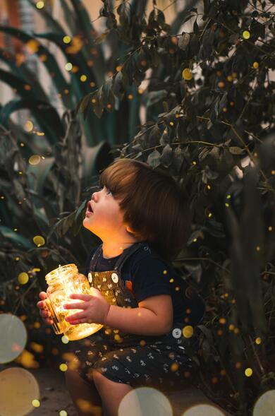 Cute Baby Excited For Lights