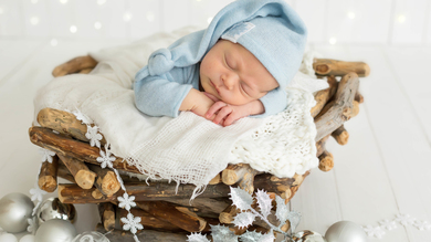 Cute Baby Sleeping 5K Wallpaper