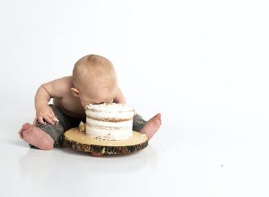 Cute Baby with Cake