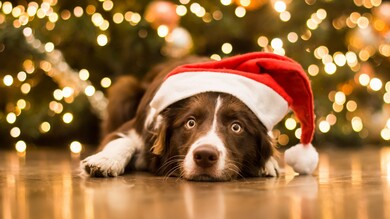 Dog Celebrating Christmas