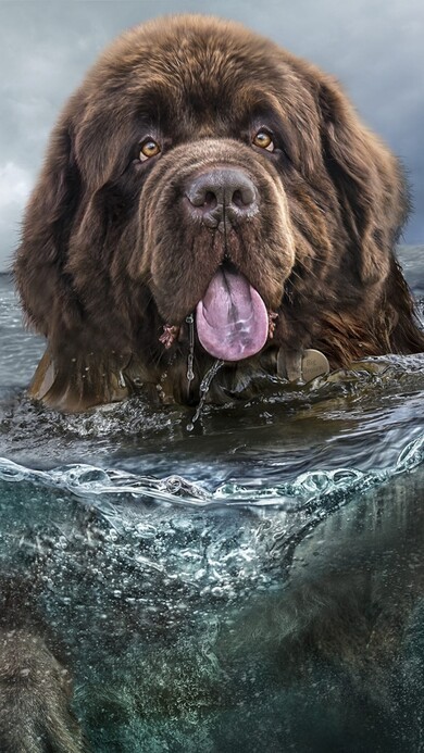 Dog Swimming in Water