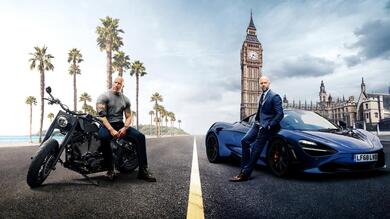 Dwayne Johnson and Jason Statham With Car Movie Photo
