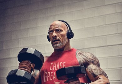 Dwayne Johnson Listening Music While Doing Workout