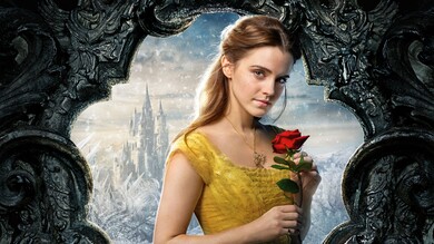 Emma Watson with Red Flower 5K Wallpaper