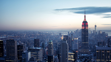 Empire State Building New York City at Night View